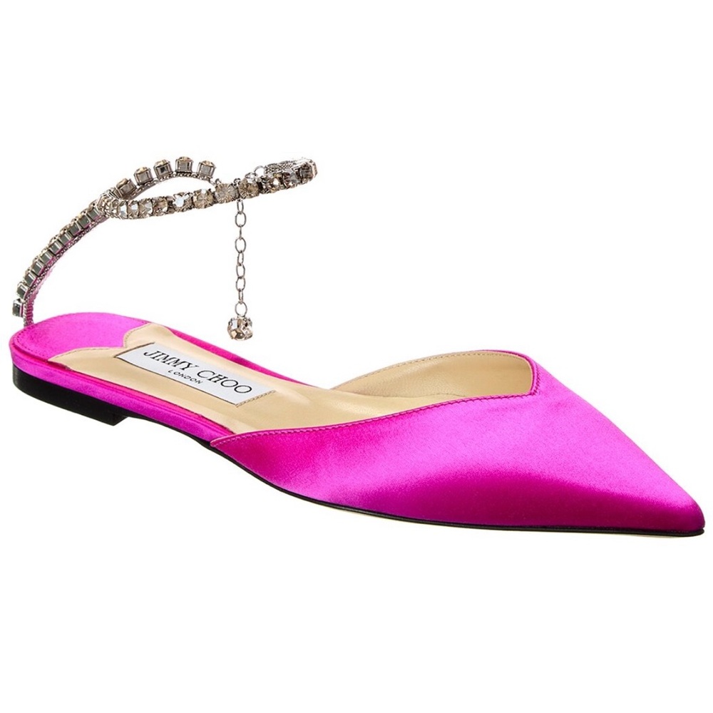 NIB Pink Satin Jimmy Choo Flat